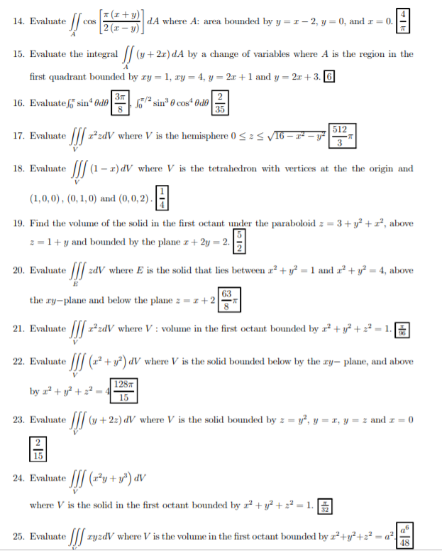 Solved I have the practice test of Calc 3 and it's over | Chegg.com
