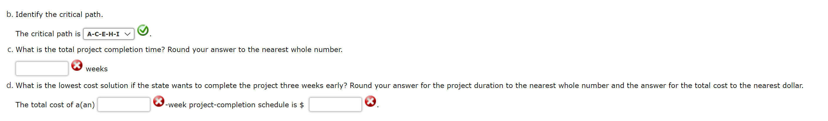 Solved a. Choose the correct network for the project. The | Chegg.com