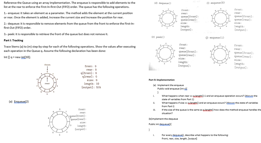 Solved Reference the Queue using an array implementation. | Chegg.com