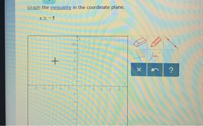 Solved Graph the inequality in the coordinate plane. x2-5 10 | Chegg.com