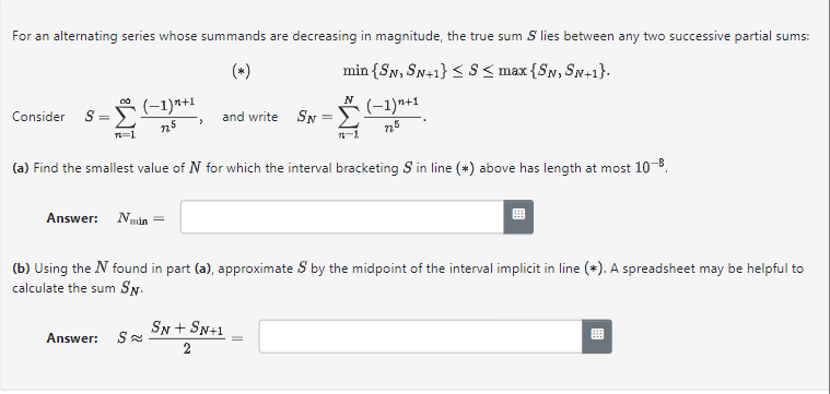 Solved For an alternating series whose summands are | Chegg.com