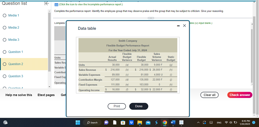 Solved Smith Company managers received the following | Chegg.com