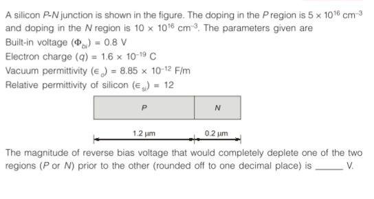 Solved A silicon P-N junction is shown in the figure. The | Chegg.com