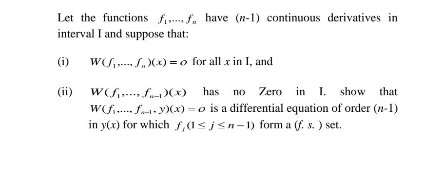 Solved Let The Functions Fi Fn Have N 1 Continuous Chegg Com