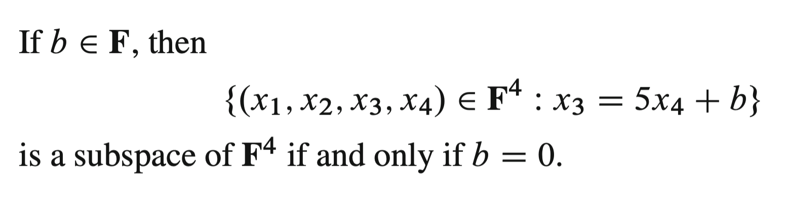 Solved If B∈F, Then {(x1,x2,x3,x4)∈F4:x3=5x4+b} Is A | Chegg.com