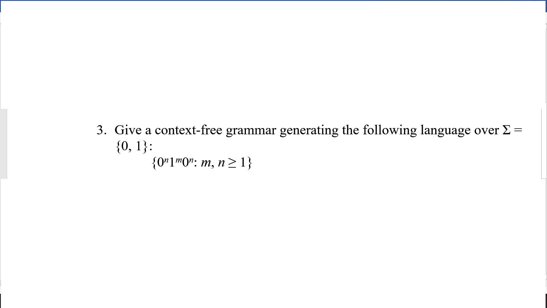 Solved 3 Give A Context Free Grammar Generating The 5092