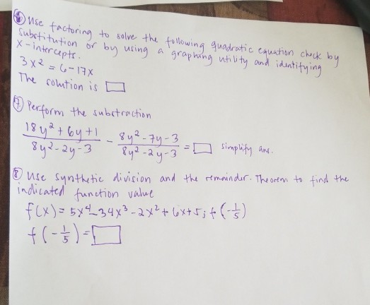 Solved use factoring substitution or x-intercepts. e | Chegg.com