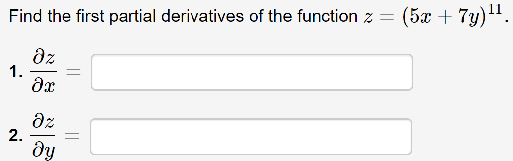 Solved Find The First Partial Derivatives Of The Function Z 