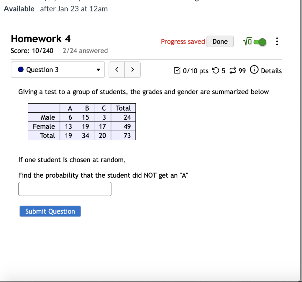 Solved Giving a test to a group of students, the grades and | Chegg.com