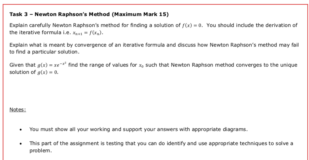 Solved Task 3 Newton Raphsons Method Maximum Mark 15