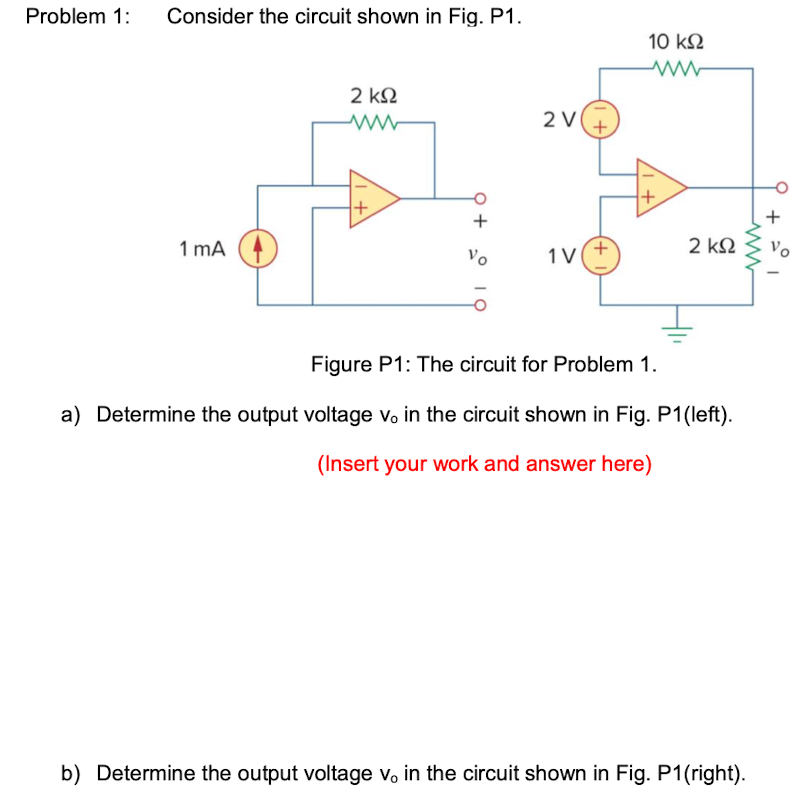 Solved Problem 1: , ﻿Consider the circuit shown in Fig. | Chegg.com