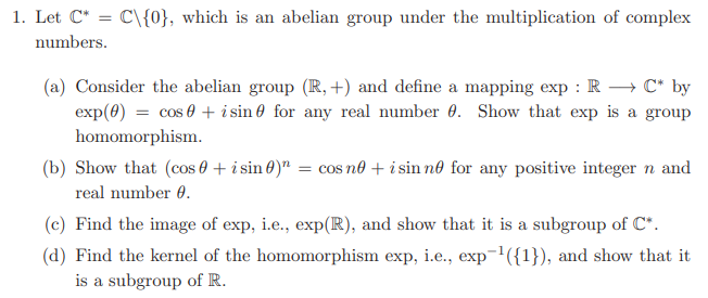 Solved 1 Let C C 0 Which Is An Abelian Group Under Chegg Com