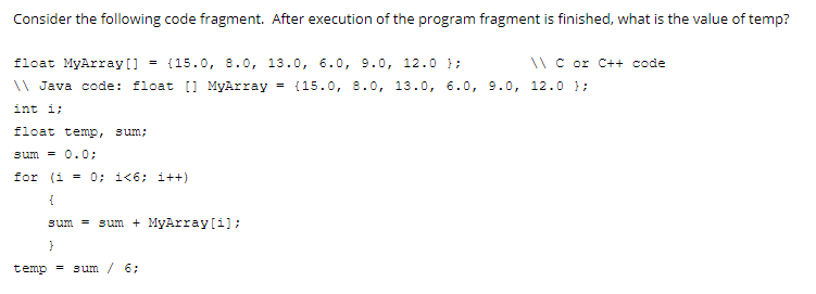 Solved Consider The Following Code Fragment. After Execution | Chegg.com