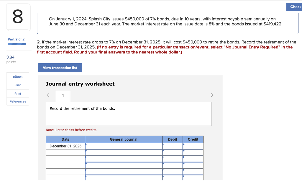 Solved On January 1, 2024, Splash City issues 450,000 of 7