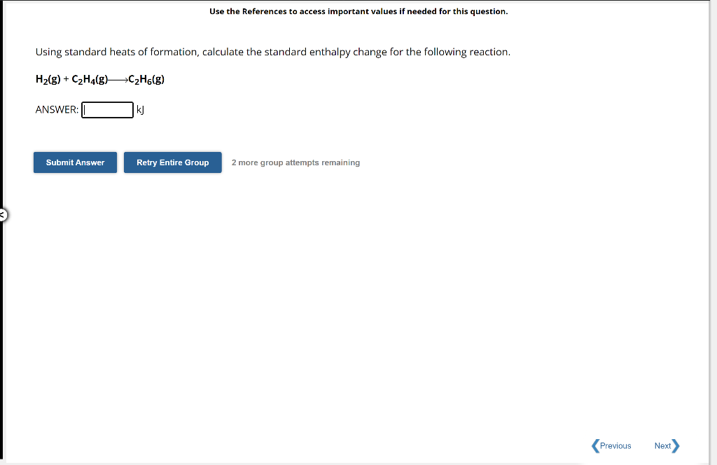 Solved Using standard heats of formation, calculate the