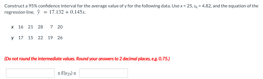 Solved Construct a 95% confidence interval for the average | Chegg.com