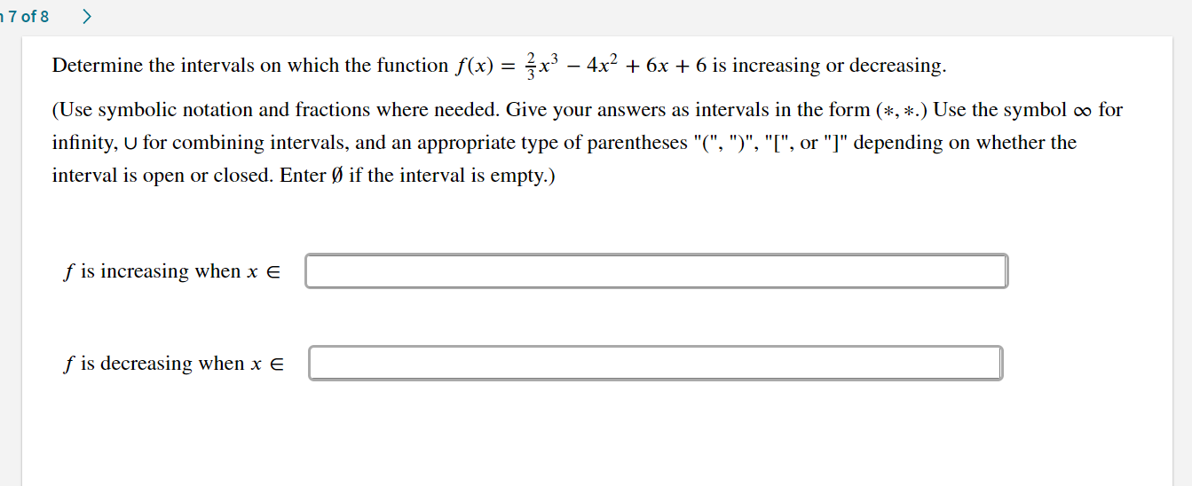 Solved 27 of 8 > Determine the intervals on which the | Chegg.com