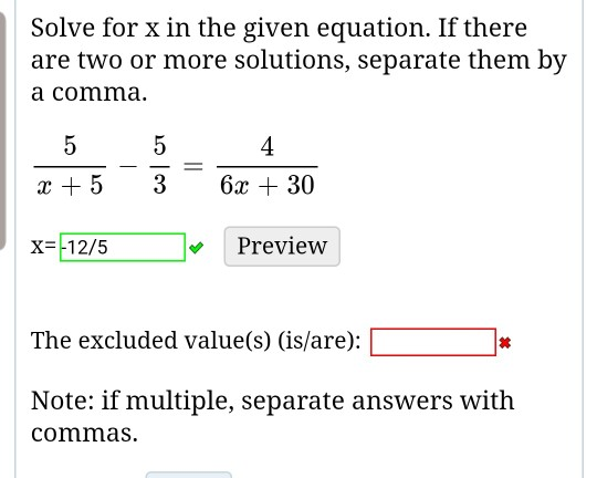 Solved Solve for x in the given equation. If there are two | Chegg.com