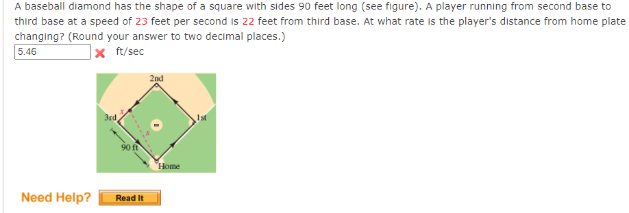 Solved A baseball diamond has the shape of a square with | Chegg.com