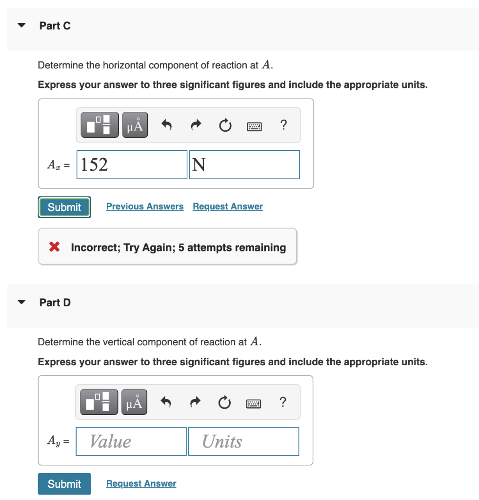 Solved Determine The Components Of Reaction At A And B. Take | Chegg.com