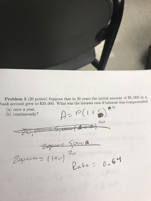 Solved Problem 5 (20 points) Suppose that in 20 years the | Chegg.com