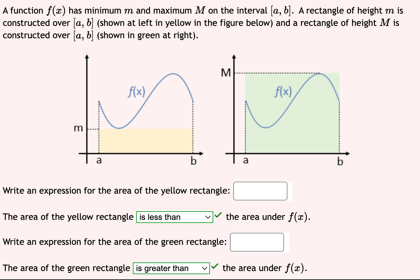 Solved A function f(x) has minimum m and maximum M on the | Chegg.com