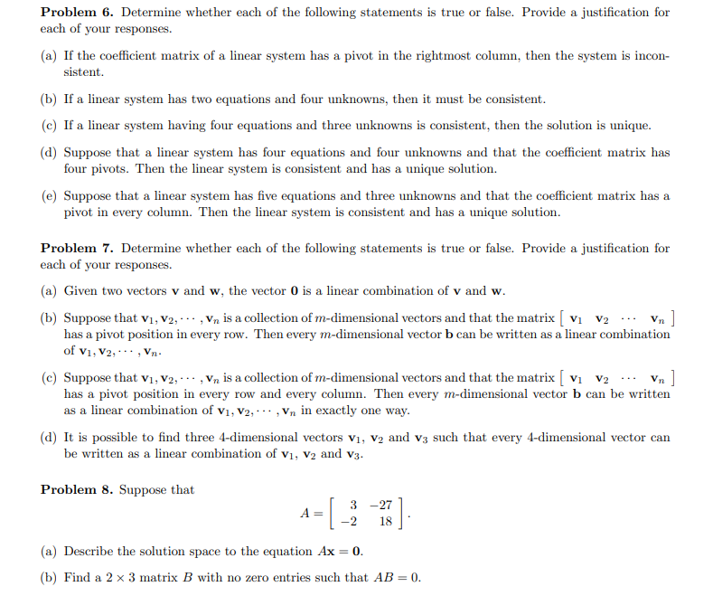 Solved Problem 6. Determine whether each of the following | Chegg.com