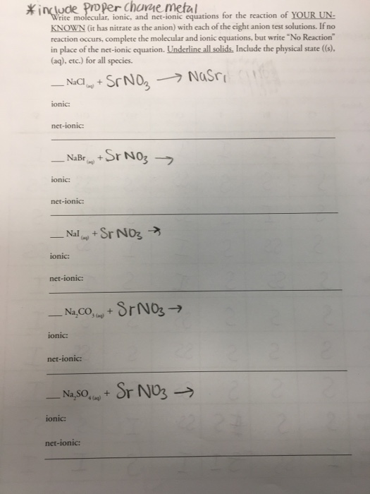 net ionic equation examples with answers write ionic and net ionic equations for the following reactions