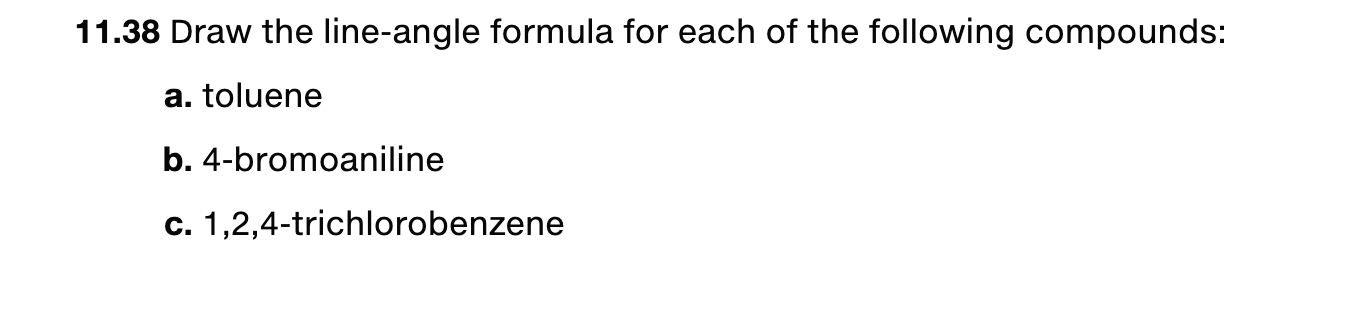 Solved 1138 Draw The Line Angle Formula For Each Of The 