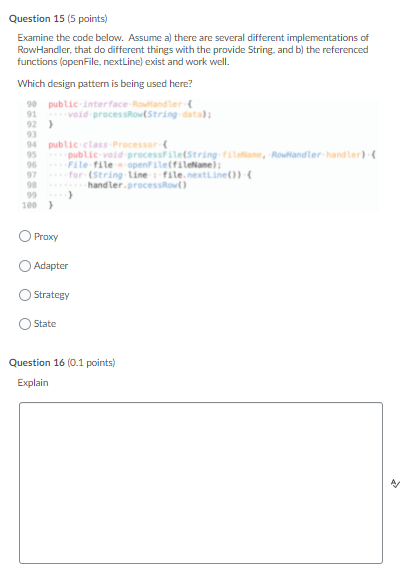 Solved Question 15 (5 points) Examine the code below. Assume | Chegg.com