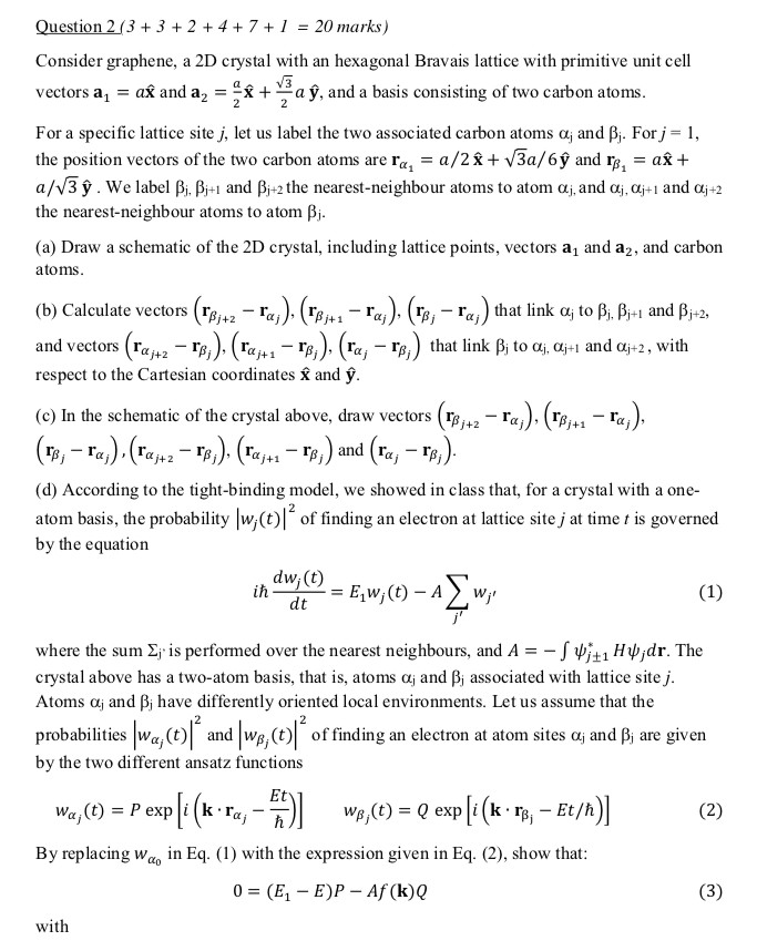 Question 2 (3 +3 + 2 +4+ 7 +1 = 20 marks) Consider | Chegg.com