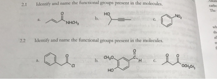 Solved Identify and name the functional groups present in | Chegg.com