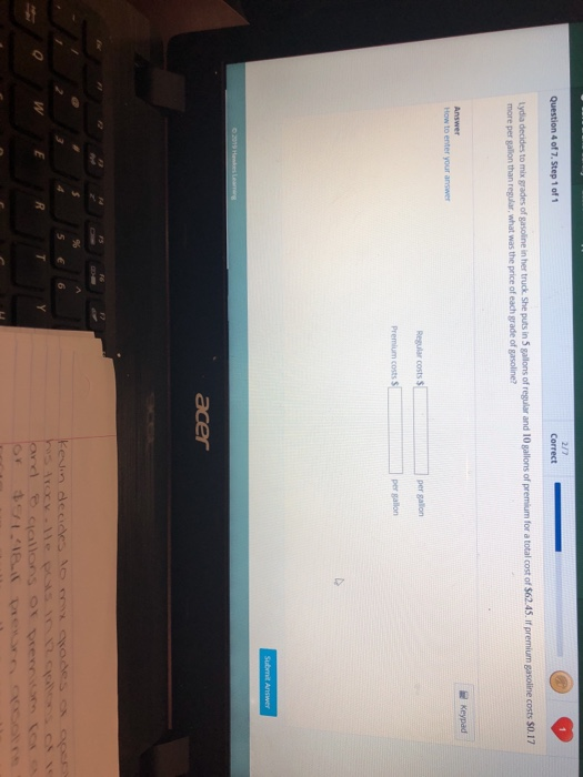 Solved Lydia decides to mix grades of gasoline in her truck