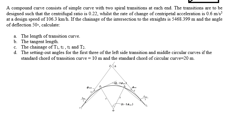 Solved A compound curve consists of simple curve with two | Chegg.com