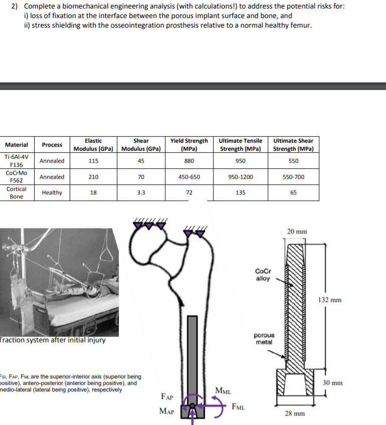 2) Complete a biomechanical engineering analysis | Chegg.com