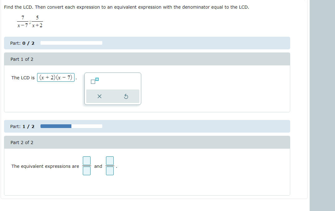 Solved Find the LCD. Then convert each expression to an | Chegg.com