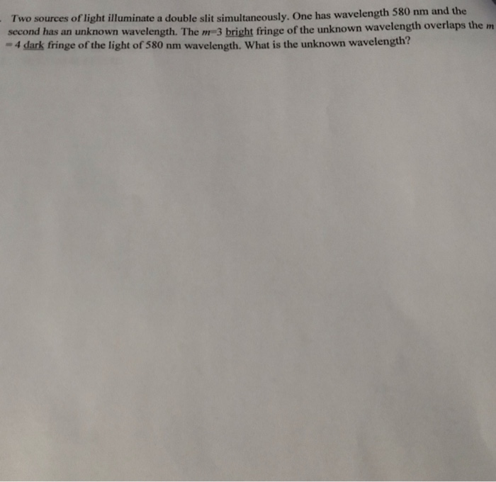 Solved Two sources of light illuminate a double slit | Chegg.com
