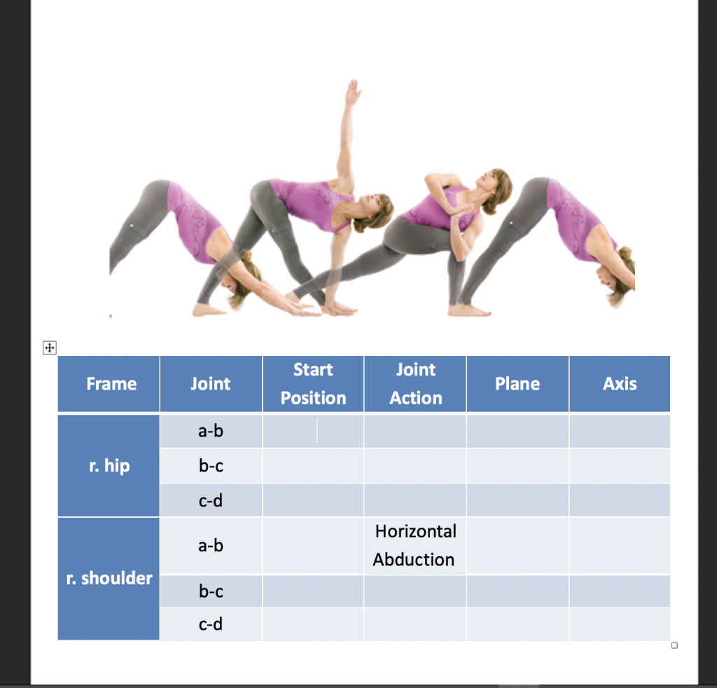 Solved Joint Movement Analysis cro Joint Joint Frame Start | Chegg.com