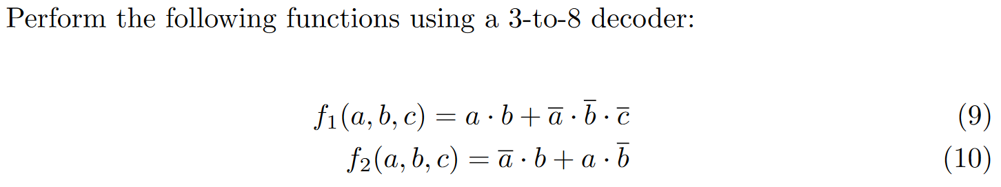 Solved Perform the following functions using a 3-to-8 | Chegg.com