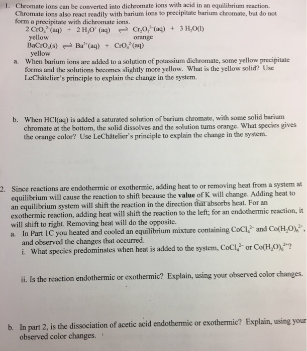 Solved Chromate Ions Can Be Converted Into Dichromate Ions Chegg