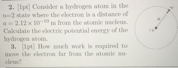 Solved 2. [1pt Consider a hydrogen atom in the n=2 state | Chegg.com