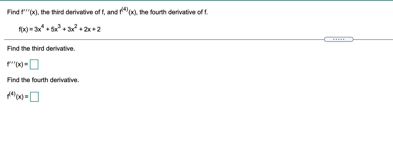 fourth derivative of 2x 3 4