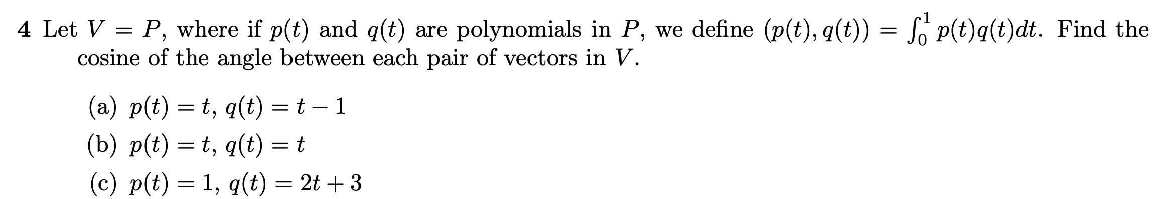 Polynomial Vector Space Example