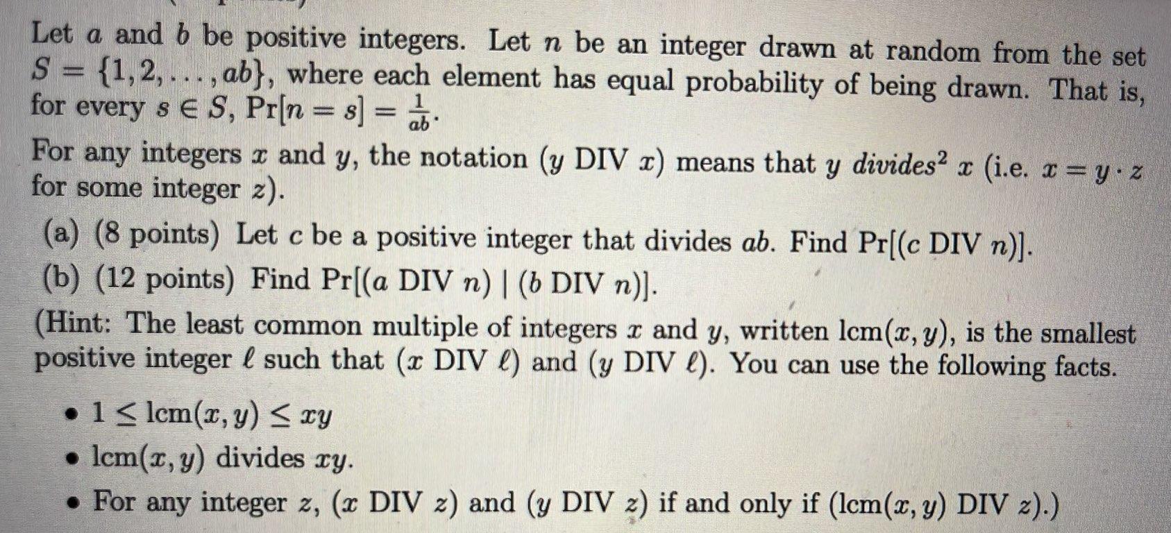 Solved Ab Let A And B Be Positive Integers. Let N Be An | Chegg.com