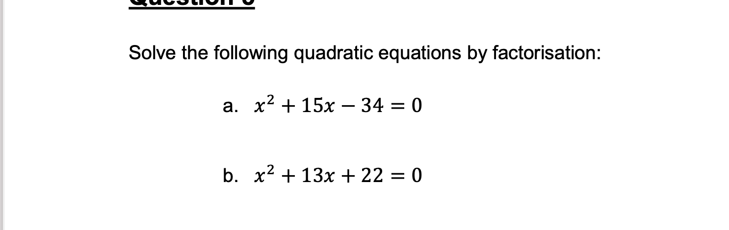 Solved Solve the following quadratic equations by | Chegg.com