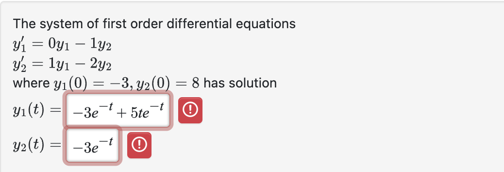 Solved The system of ﻿first order differential | Chegg.com