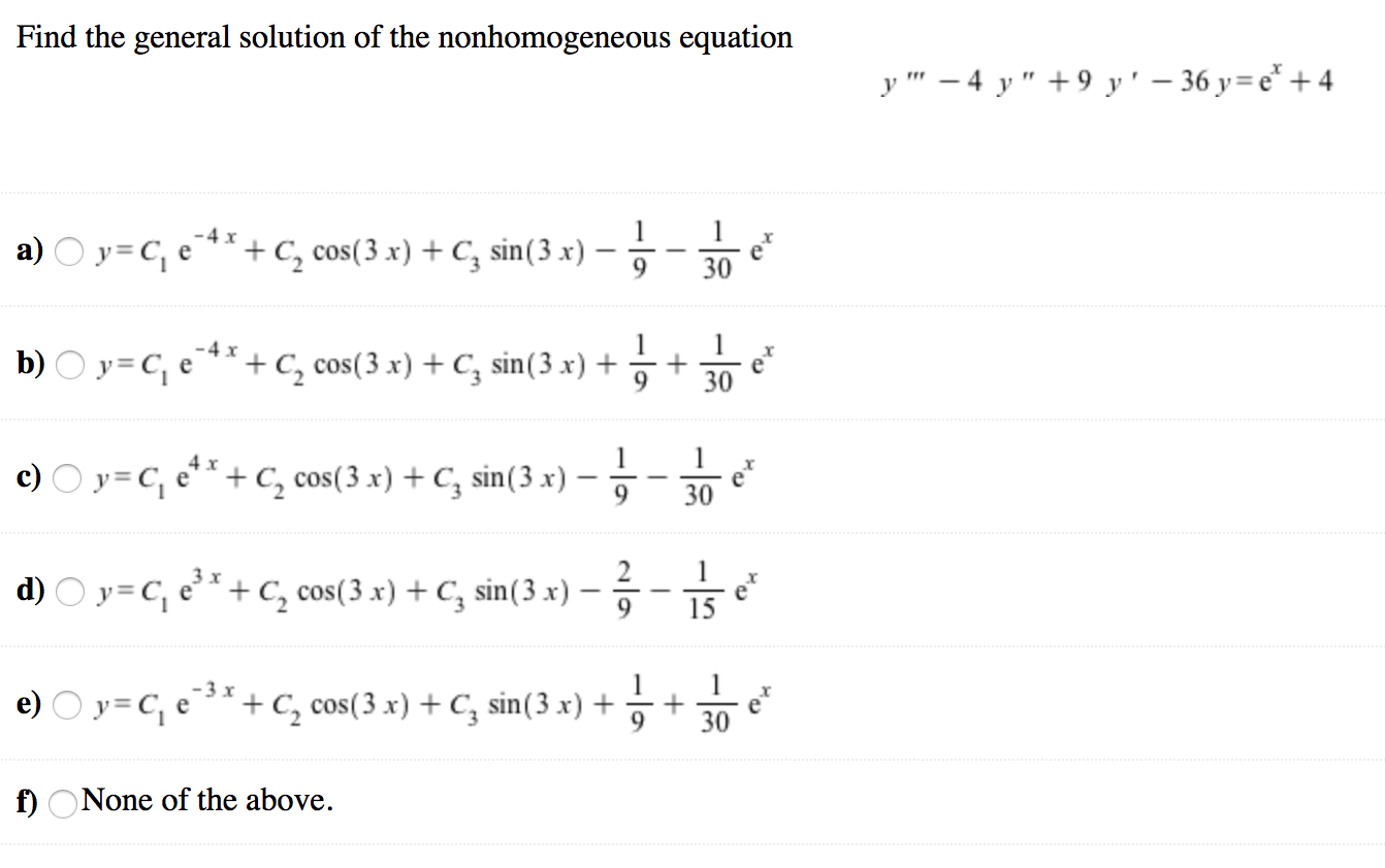 Solved Give The Form Of A Particular Solution Of The Diff Chegg Com