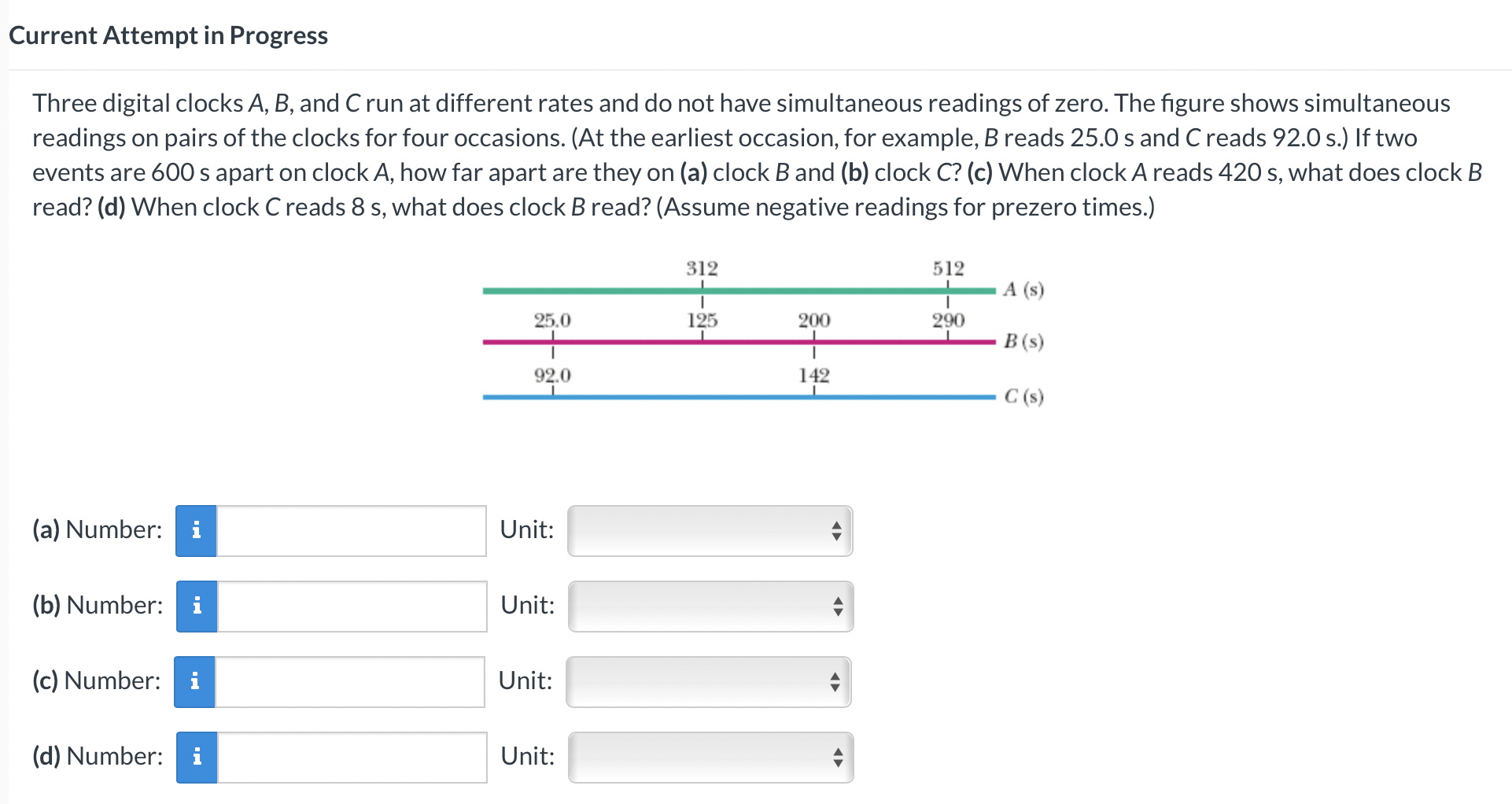 Solved Three digital clocks A,B, and C run at different