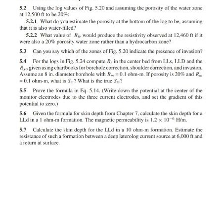 Depth, ft MSFL, 2-m LLS, 2-m LLD, S2-m 10 100 Gamma | Chegg.com