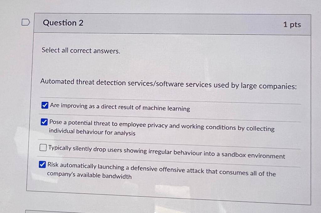 Solved U Question 2 1 pts Select all correct answers. | Chegg.com